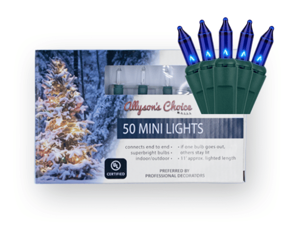 50 Blue Light Set, Green Wire