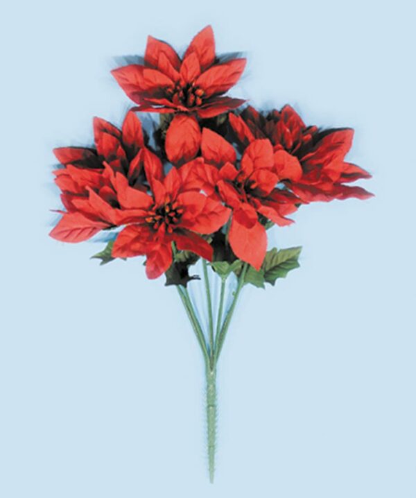 Red Silk Poinsettia Bush