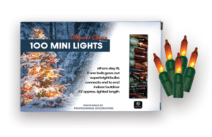 100 Orange Light Set, Green Wire