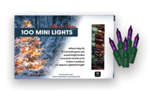 100 Purple Light Set, Green Wire