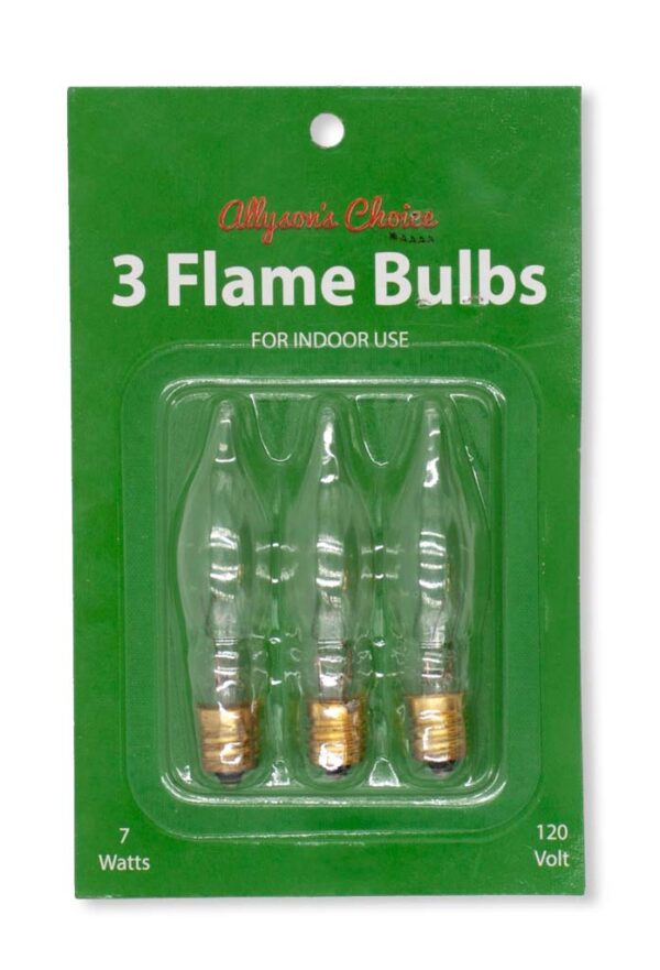 3pk Flame Bulbs - Clear