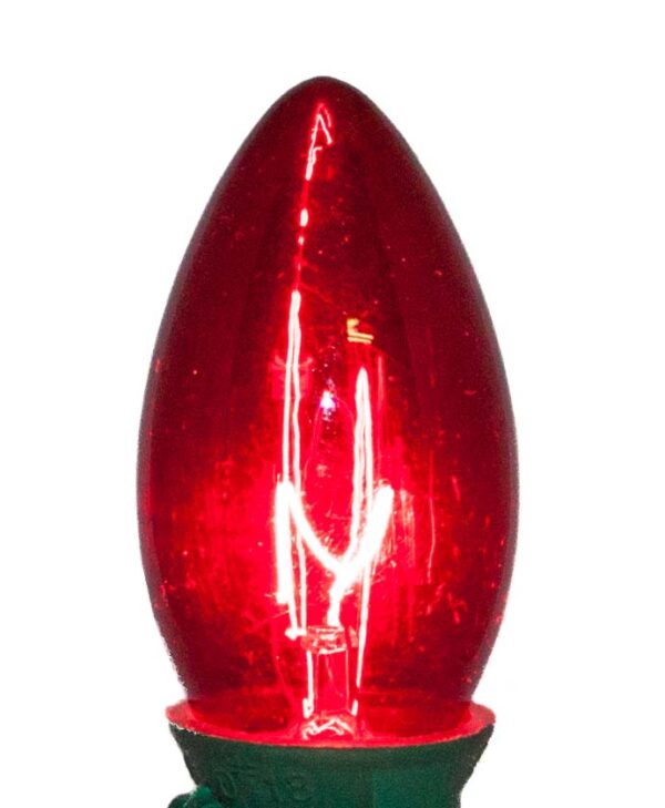 C9 Incandescent Bulb - Trans. Red