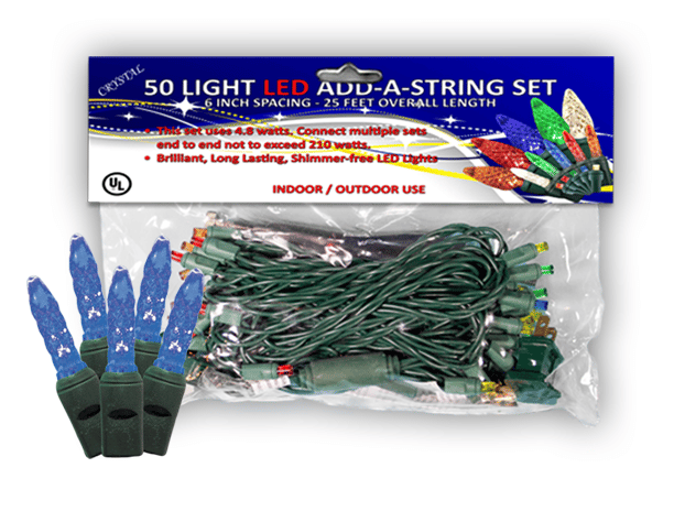 50 LED M5 6" Spacing - Green Wire, Blue
