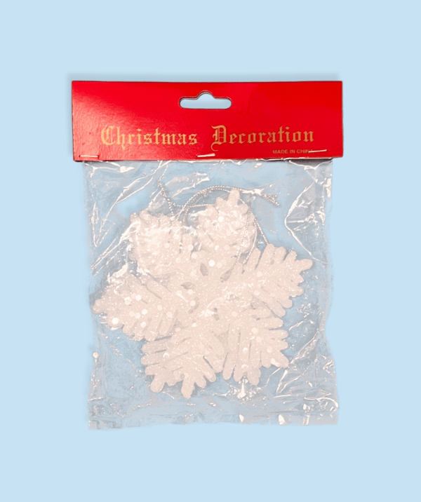 4Pk 3.5" Glittered Snowflakes