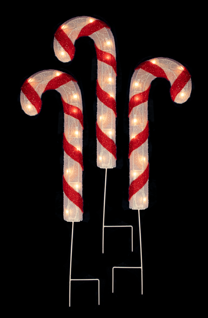 3 piece Lighted Candy Canes Orman Inc 