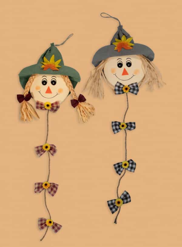 34" Hanging Scarecrow Faces