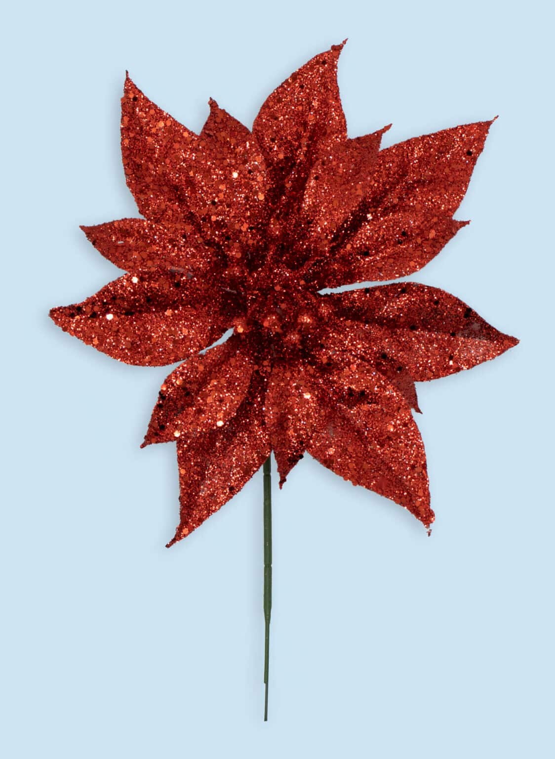 Red Glitter Poinsettia Pick Orman Inc red-glitter-poinsettia-pick-orman-inc