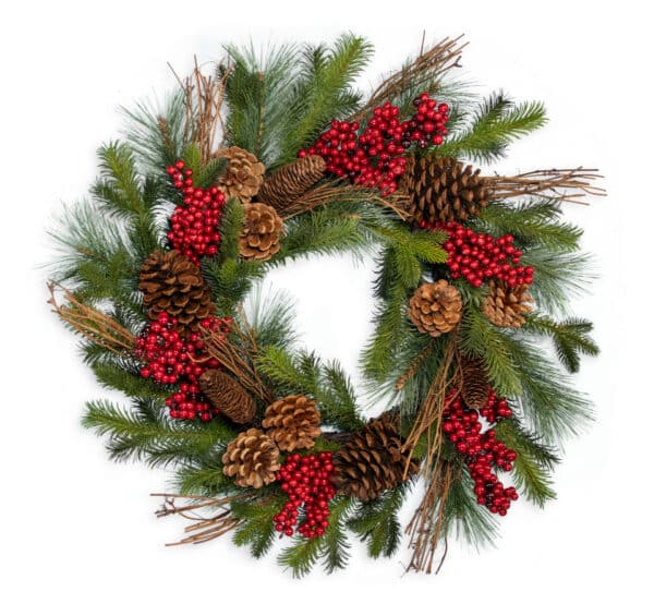 24" Mixed Pine Wreath