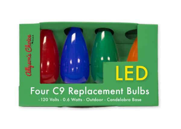 4Pk C9 LED Bulbs – Opaque Multi