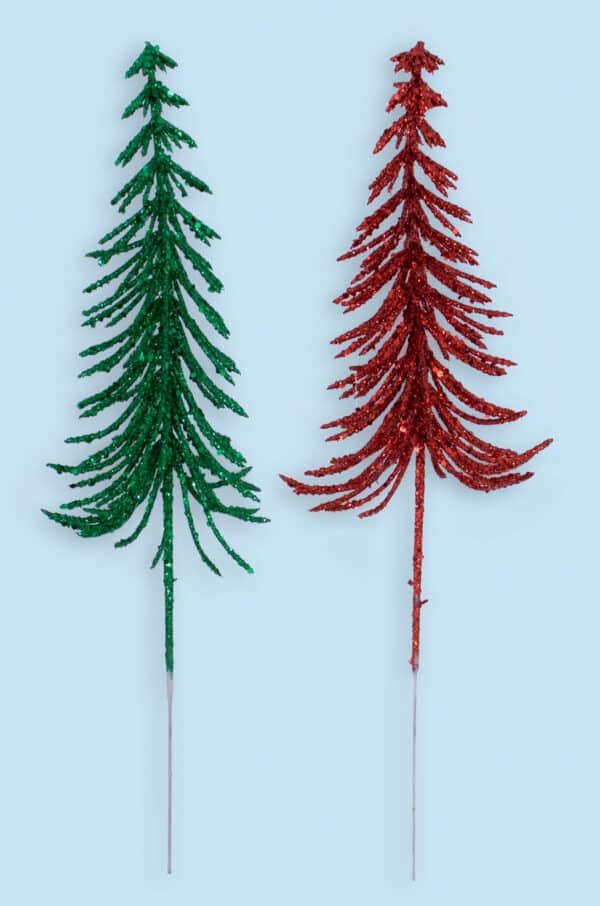 Glitter Pine Tree Pick