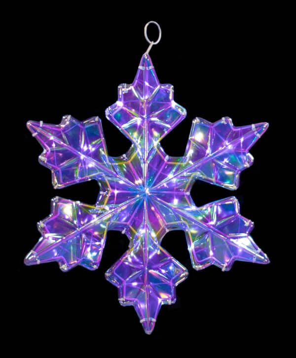 18" LED Plastic "Glass" Hanging Snowflake