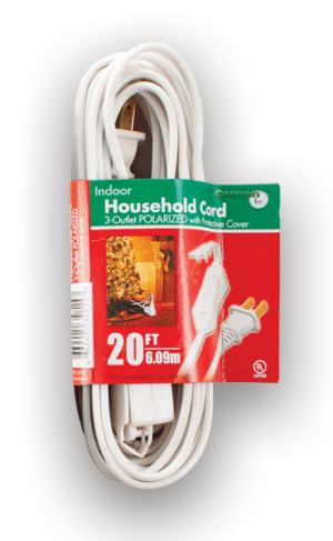 20' Extension Cord - White