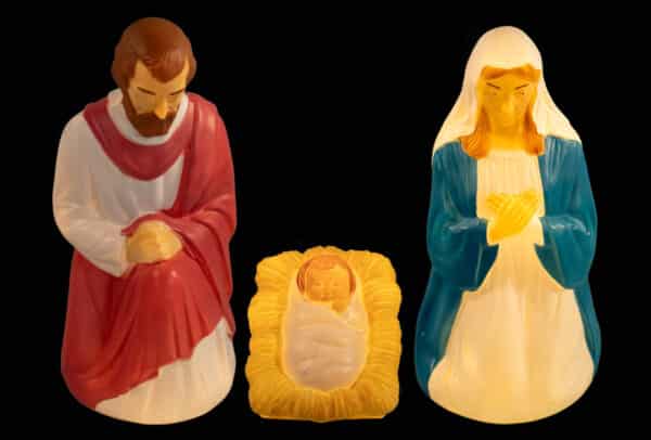 3 Piece 28.5" Lighted Blow Mold Nativity Set