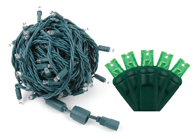 70 LED Balled 5MM Coaxial Set - Green