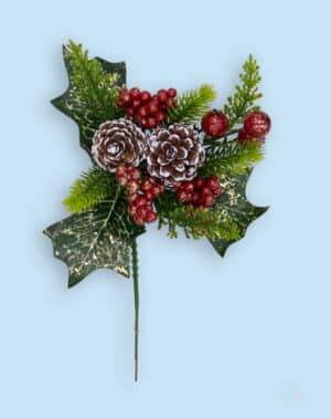 Natural Holly And Fern Pick