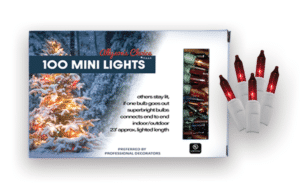 100 Red Light Set, White Wire