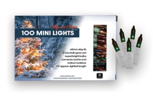 100 Green Light Set, White Wire