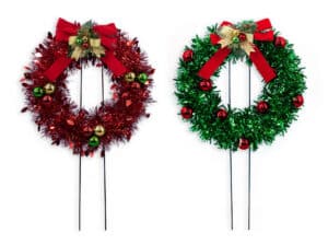 Staked Tinsel Wreaths