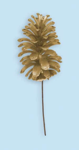 4.5″ Gold Jumbo Pine Cone Pick
