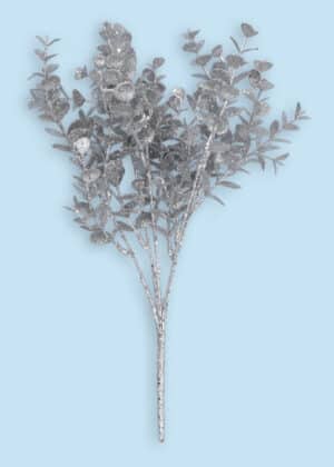 13" Silver Glittered Spray