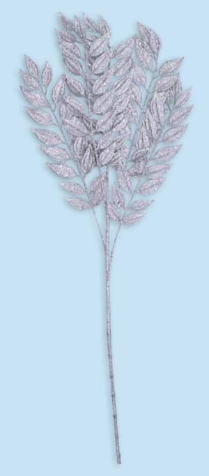 30" Glitter Ruscus Spray - Silver