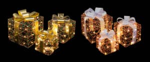 3 Piece Set Lighted Gift Boxes