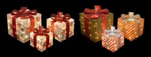 3 Piece Set Lighted Gift Boxes