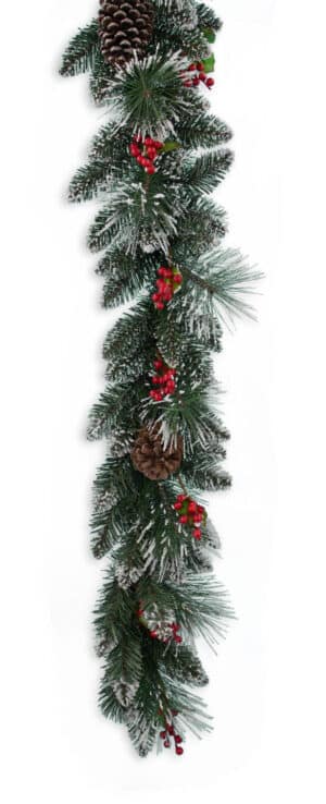 6' Mixed Flocked Pine Garland
