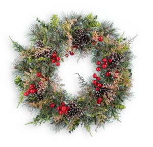 18" Glittered Pine Wreath