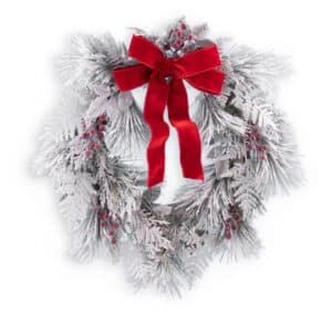24" Flocked Wreath