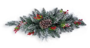 32" Mixed Flocked Pine Swag