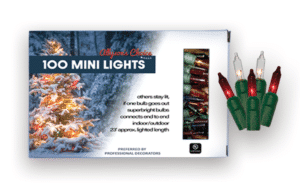 100 Red/Clear Light Set, Green Wire